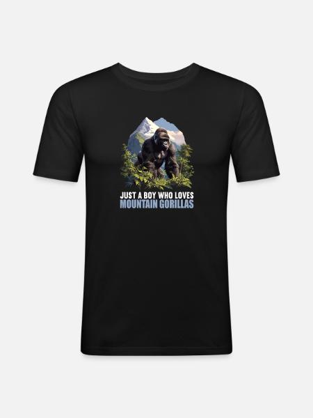 Berggorillas Berggorilla - Männer Slim Fit T-Shirt - Schwarz