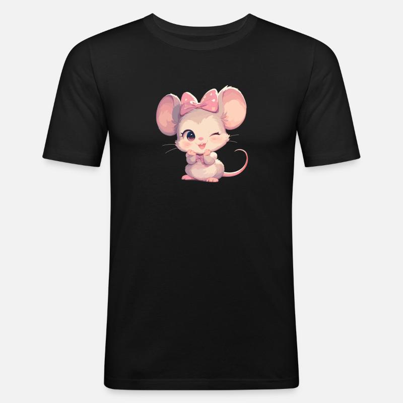 Mäuse Maus - Männer Slim Fit T-Shirt - Schwarz