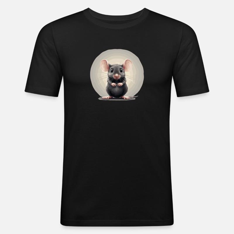 Mäuse Maus - Männer Slim Fit T-Shirt - Schwarz