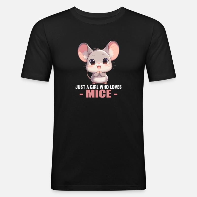 Mäuse Maus - Männer Slim Fit T-Shirt - Schwarz