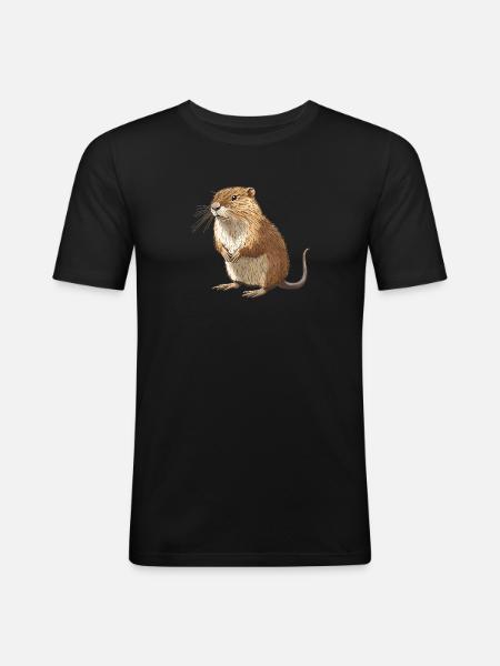 Rat musqué - T-shirt près du corps Homme - noir