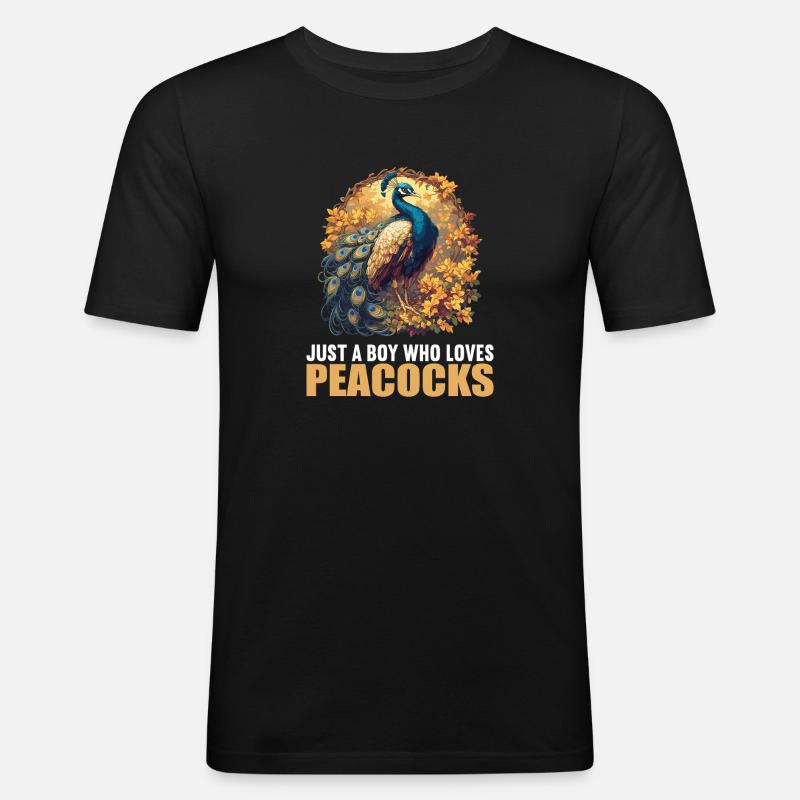 Peacocks Peacock - Men's Slim Fit T-Shirt - black