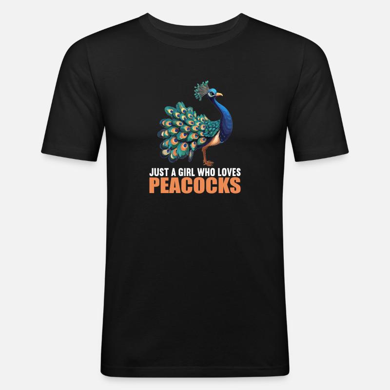 Påfugle Påfugl - Herre Slim Fit T-Shirt - sort