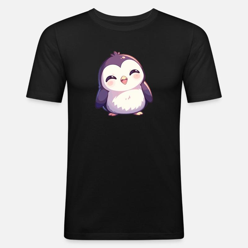 Pinguine Pinguin - Männer Slim Fit T-Shirt - Schwarz