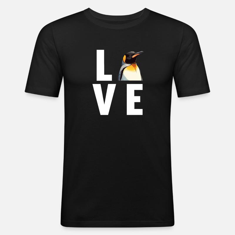 Pinguine Pinguin - Männer Slim Fit T-Shirt - Schwarz