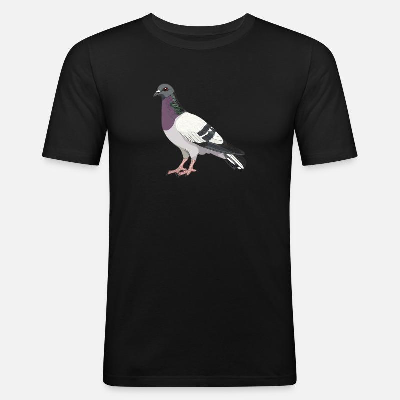 Tauben Taube - Männer Slim Fit T-Shirt - Schwarz