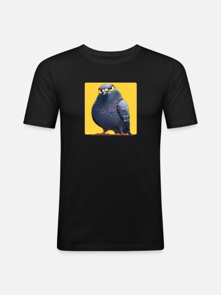 Tauben Taube - Männer Slim Fit T-Shirt - Schwarz