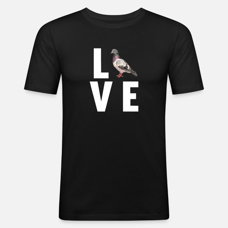Tauben Taube - Männer Slim Fit T-Shirt - Schwarz