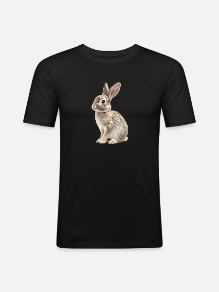 Hasen Hase - Männer Slim Fit T-Shirt - Schwarz