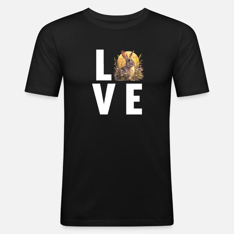 Hasen Hase - Männer Slim Fit T-Shirt - Schwarz