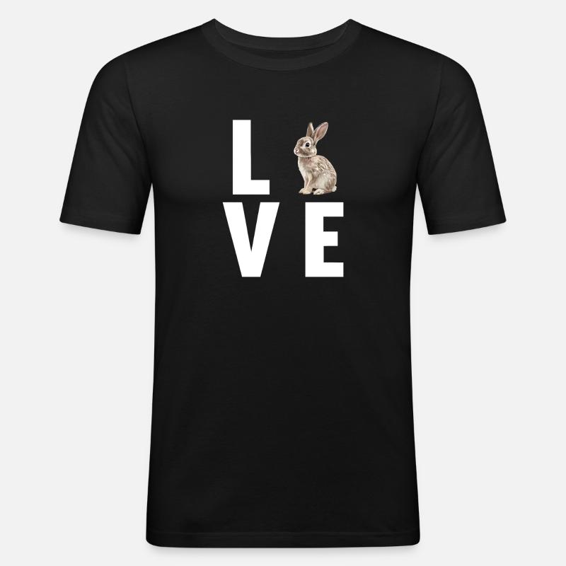 Hasen Hase - Männer Slim Fit T-Shirt - Schwarz