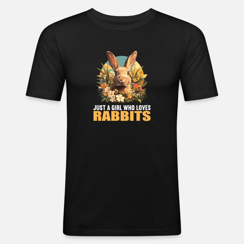 Hasen Hase - Männer Slim Fit T-Shirt - Schwarz