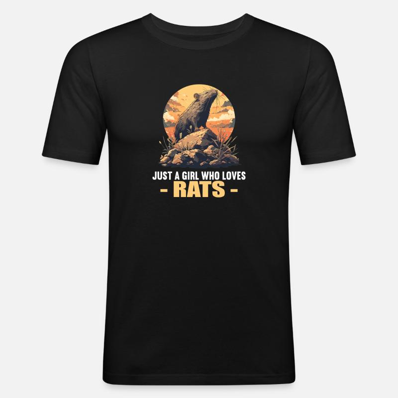 Ratten Ratte - Männer Slim Fit T-Shirt - Schwarz
