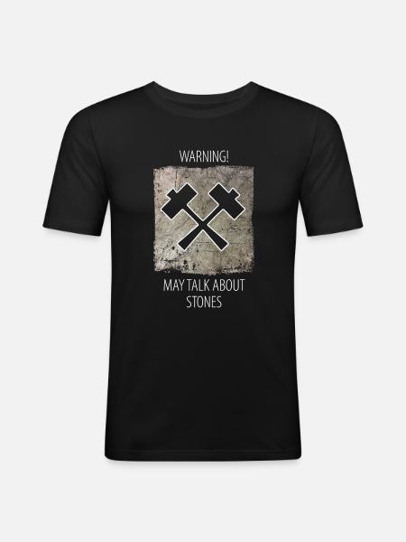 Steinmetz Steinbildhauer Spruch - Männer Slim Fit T-Shirt - Schwarz