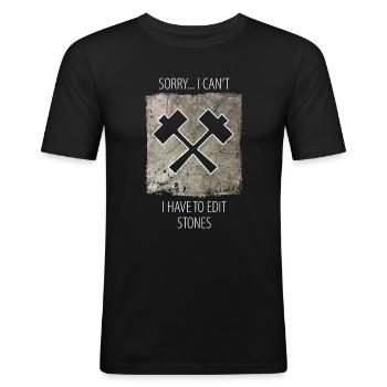 Stonemason Stone Sculptor Saying - Men's Slim Fit T-Shirt - black - Front - Nik (191cm)