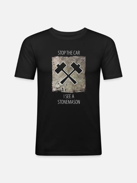 Stonemason Stone Sculptor Saying - Men's Slim Fit T-Shirt - black