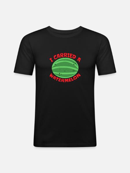 I Carried A Watermelon 12 - Men's Slim Fit T-Shirt - black