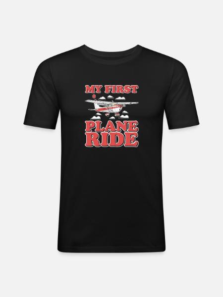 My First Plane Ride 50 - Men's Slim Fit T-Shirt - black