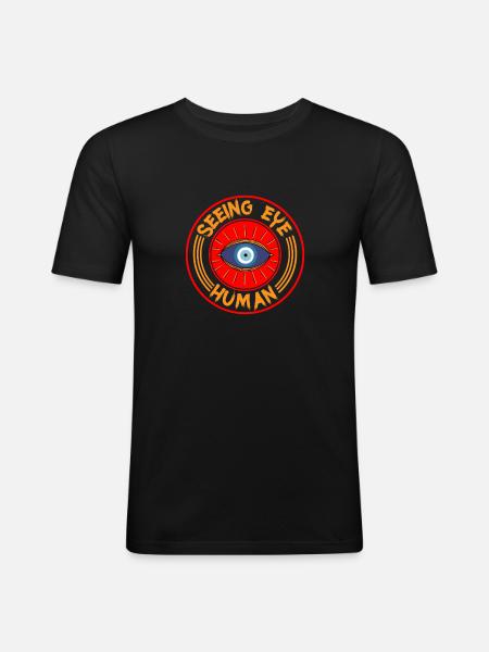 Seeing Eye Human 12 - Männer Slim Fit T-Shirt - Schwarz