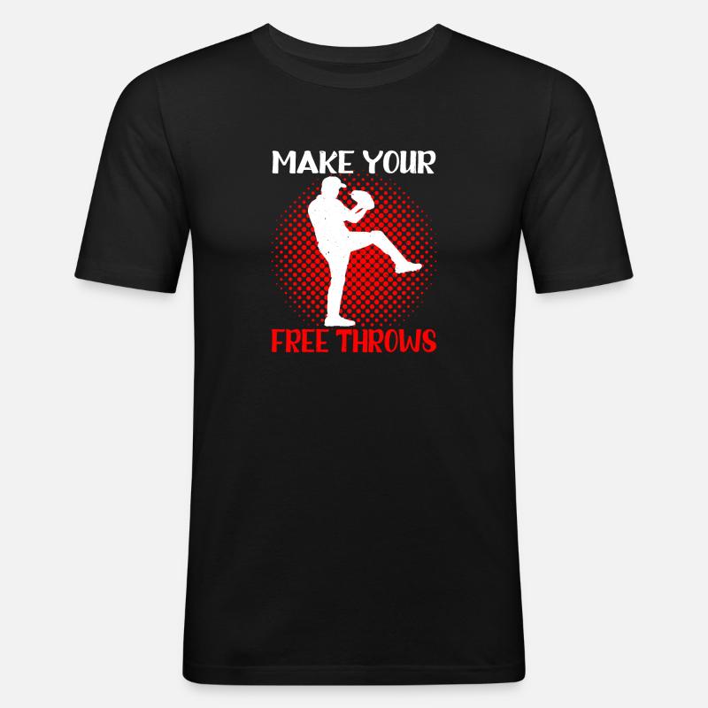 Make Your Free Throws 3 - Männer Slim Fit T-Shirt - Schwarz