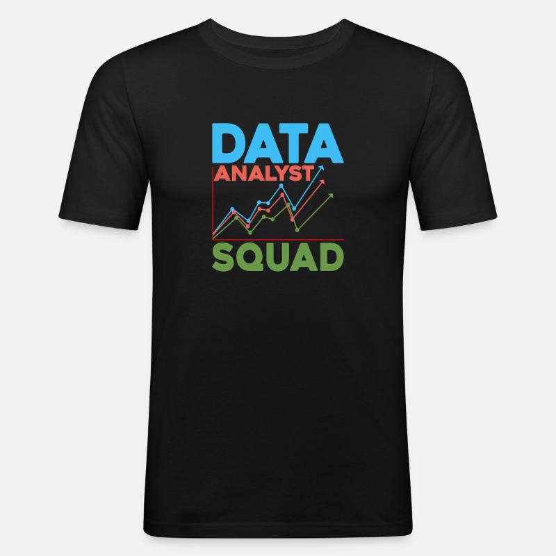 Data Analyst Squad 5 - Männer Slim Fit T-Shirt - Schwarz