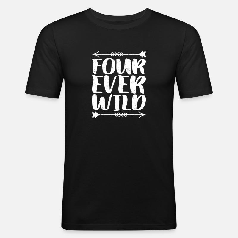 Four Ever Wild 39 - Männer Slim Fit T-Shirt - Schwarz