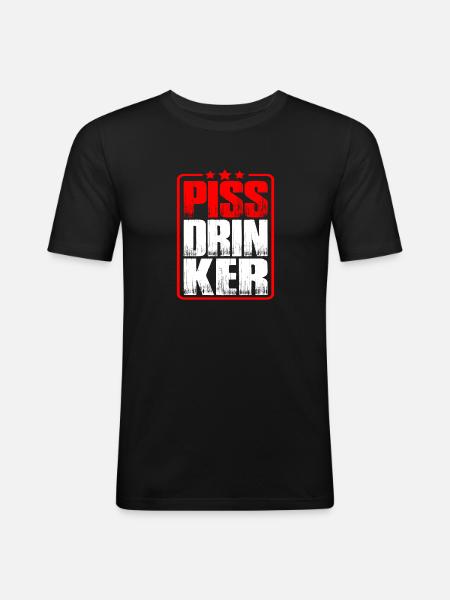 Piss Drinker 32 - Men's Slim Fit T-Shirt - black