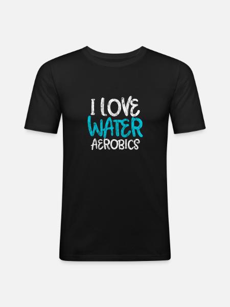 J’adore l’aquagym 3 - T-shirt près du corps Homme - noir