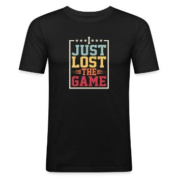 I Just Lost The Game 5 - Männer Slim Fit T-Shirt - Schwarz - Vorne - Nik (191cm)