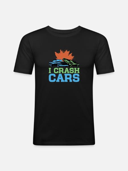 I Crash Cars 6 - Men's Slim Fit T-Shirt - black