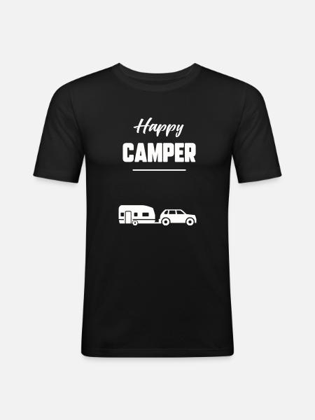 Happy camper - Men's Slim Fit T-Shirt - black