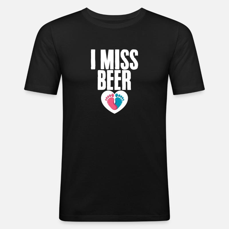 La bière me manque 2 - T-shirt près du corps Homme - noir