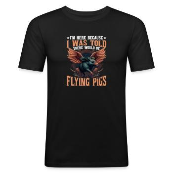 On m’a dit qu’il y aurait des cochons volants 17 - T-shirt près du corps Homme - noir - Devant - Nik (191cm)