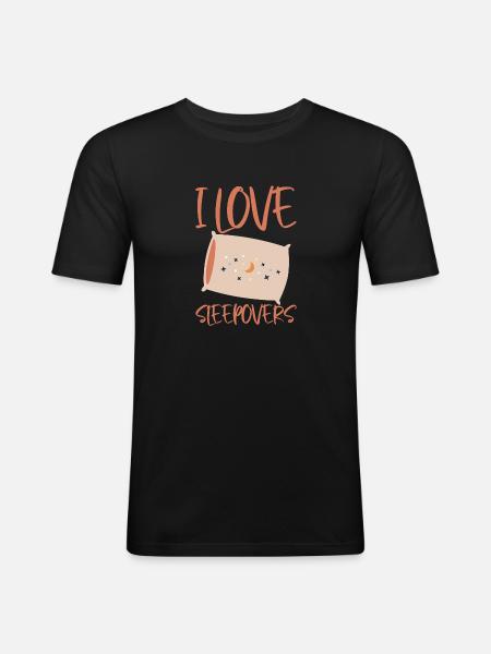 I Love Sleepovers 2 - Men's Slim Fit T-Shirt - black