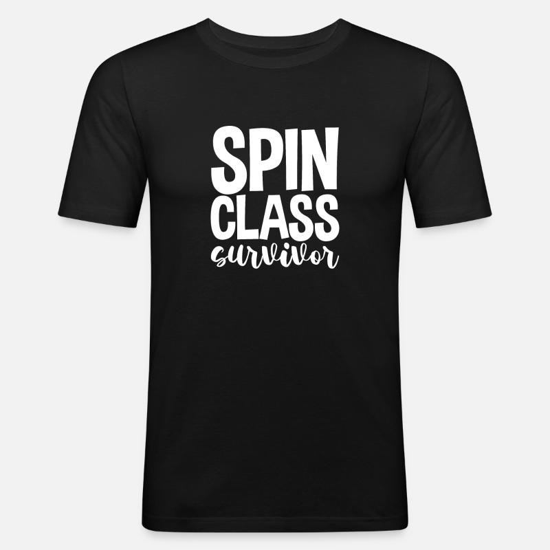 Spin Class Survivor - Männer Slim Fit T-Shirt - Schwarz