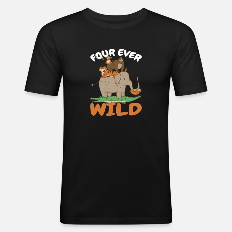 Four Ever Wild 52 - Männer Slim Fit T-Shirt - Schwarz