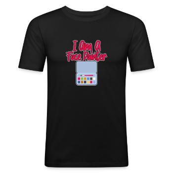 Je suis un peintre de visage - T-shirt près du corps Homme - noir - Devant - Nik (191cm)
