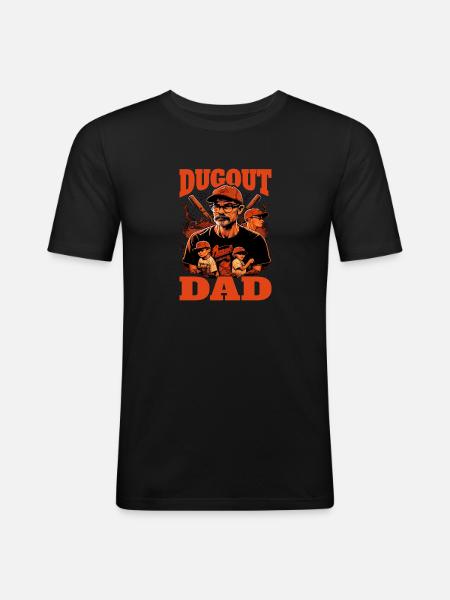 Dugout Dad 5 - Männer Slim Fit T-Shirt - Schwarz