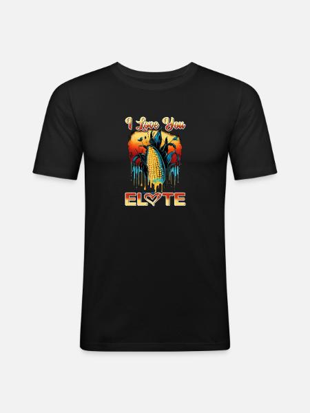 Je t’aime Elote 5 - T-shirt près du corps Homme - noir