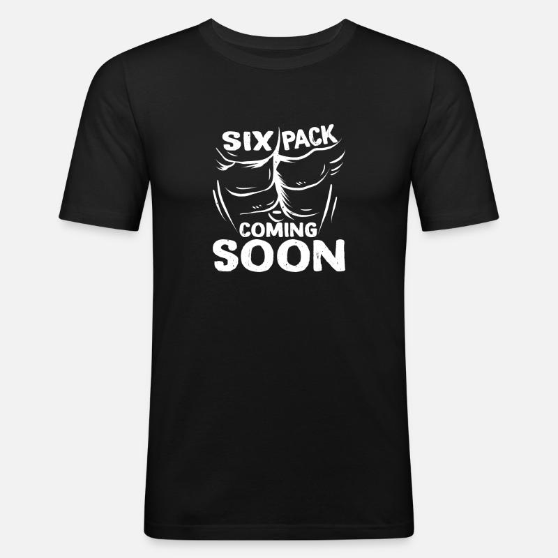 Six Pack Coming Soon 54 - Männer Slim Fit T-Shirt - Schwarz