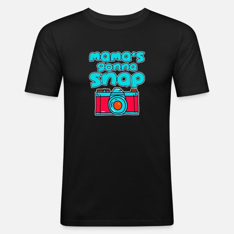 Mama's Gonna Snap 4 - Männer Slim Fit T-Shirt - Schwarz