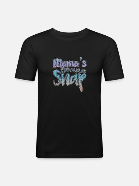 Maman va à Snap 3 - T-shirt près du corps Homme - noir