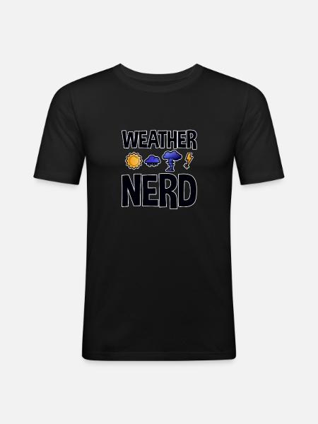 Nerd météo 2 - T-shirt près du corps Homme - noir