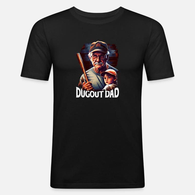 Dugout Dad 8 - Männer Slim Fit T-Shirt - Schwarz