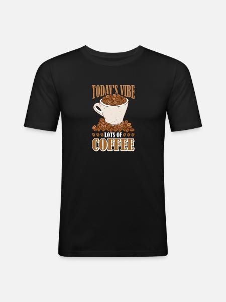 Today's Vibe, Lots Of Coffee - Men's Slim Fit T-Shirt - black