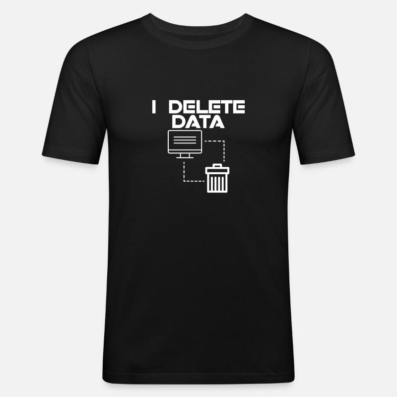 I Delete Data 2 - Männer Slim Fit T-Shirt - Schwarz