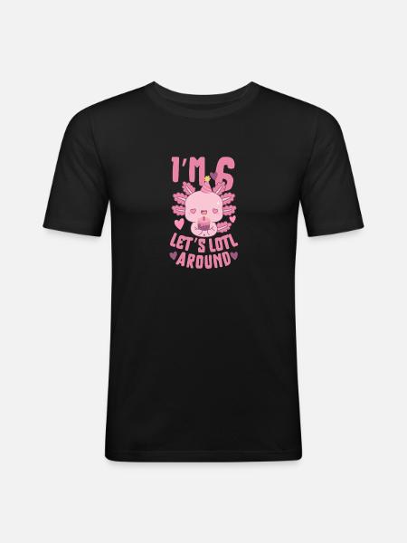 Axolotl Birthday Party - Men's Slim Fit T-Shirt - black