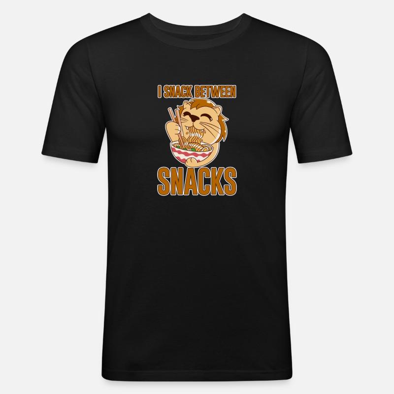 I Snack Between Snacks 4 - Männer Slim Fit T-Shirt - Schwarz