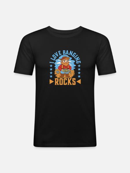 I Love Banging Rocks - Men's Slim Fit T-Shirt - black