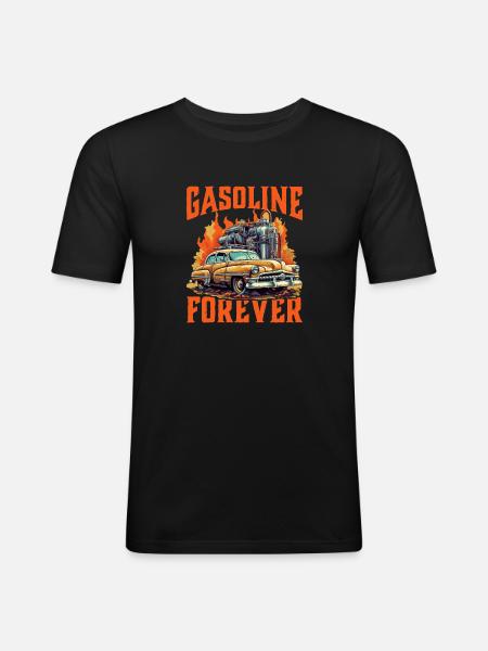 Gasoline Forever 9 - Men's Slim Fit T-Shirt - black